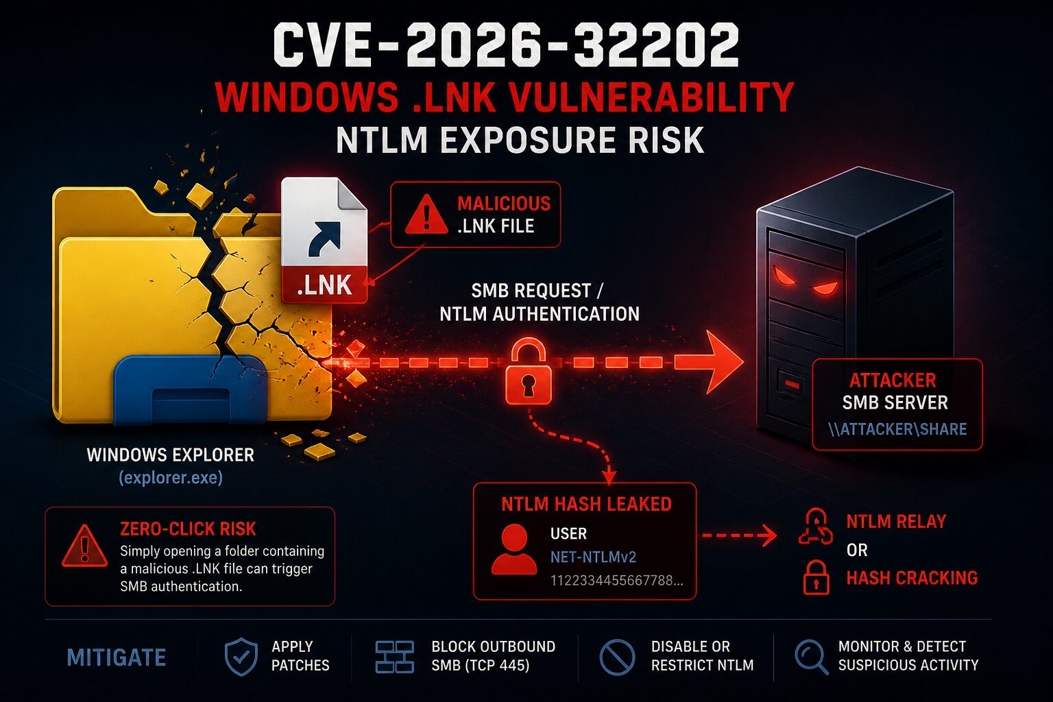 CVE-2026-32202: Windows .LNK Vulnerability and NTLM Exposure Risk